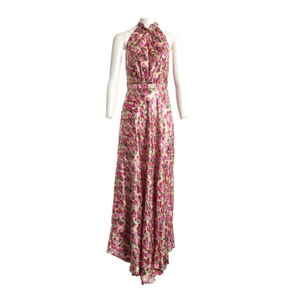 Raquel Diniz Floral Print Halter Maxi Dress